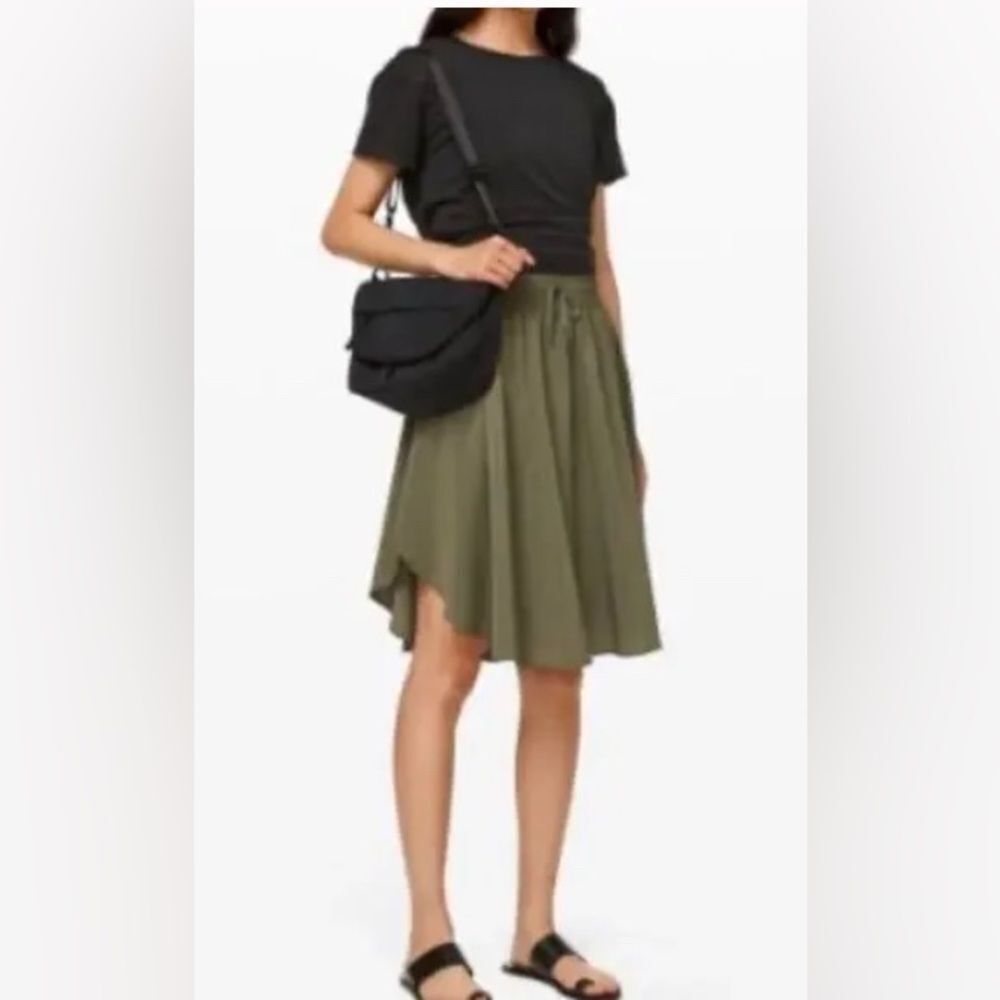 Lululemon The Everyday Skirt Olive Green Size 4 Athleisure
